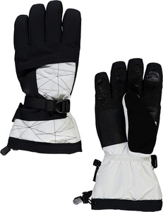 <b>Ski</b> <b>Gloves</b> Full Finger Black <b>White</b> PU Leather Thermal Insulated Adjustable Wrist Strap Unisex Winter Outdoor - Product Image 1