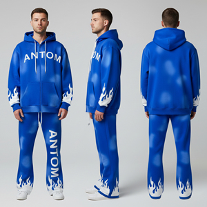 Men Hoodie Tracksuit <b>Set</b> Custom Logo Sweatshirt Jogger <b>Set</b> Casual Streetwear 2 Piece Tracksuit Cotton Fleece <b>Set</b> - Product Image 1