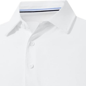 Men's <b>White</b> BUTTON UP Collar <b>Polo</b> Slit Hem Short Sleeve Casual Business <b>Golf</b> Breathable <b>Polo</b> T-Shirt - Product Image 2