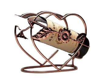Porta Botellas de Vino de Metal Color Oro Rosa con Forma de Corazón para Bar, Hotel, Restaurante, Accesorios, Porta Botellas de Champán Individual, Estante para Botellas de Vino - Product Image 1