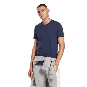 Camisetas bordadas para hombre, camisetas de algodón puro, camisetas para hombre con logo, logo personalizado impreso en DTG, camisetas para hombre color azul marino, ropa. - Product Image 1