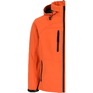 Softshell Homme Orange Personnalisé Hiver Décontracté Col Montant Fermeture Éclair Imperméable Respirant Coupe-Vent Séchage Rapide - Product Image 6
