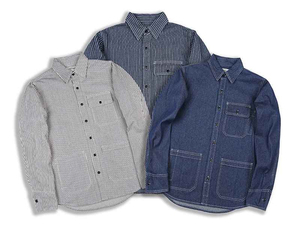 Premium Quality Men's <b>Black</b> <b>White</b> <b>Striped</b> Denim <b>Shirt</b> Long Sleeve Turn-down Collar Casual Button Up with Pockets 2026 - Product Image 3
