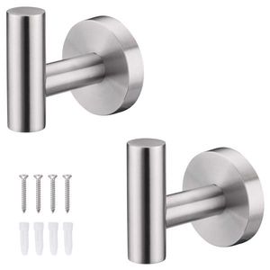 Porte-serviettes mural moderne en acier inoxydable SUS 304, finition nickel brossé, pour peignoirs, manteaux, vêtements et serviettes de douche - Product Image 1