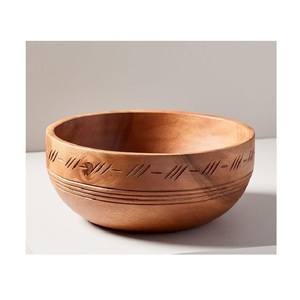 Plat de service en bois style ferme rustique à grain naturel pour fruits, noix, collations, salades, desserts, pour la salle à manger, la cuisine et le comptoir - Product Image 4