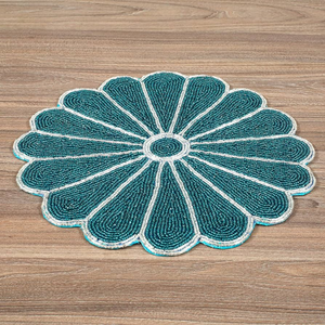 Hot Selling Handmade Needlework Beaded <b>Placemat</b> Decorative Beaded Dinning <b>Table</b> <b>placemat</b> - Product Image 2