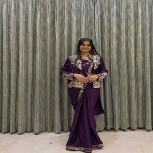 VASTRA COTTAGE Set Lehenga Saree Ricamato alla Francese con Top Blusa Koti Completamente Cucito, Abbigliamento da Festa per Donne - Product Image 3