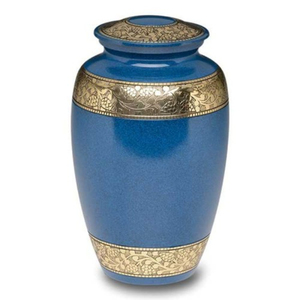 Leaf Band Cremation <b>Urn</b> Humans Ashes <b>Urn</b> <b>Large</b> Blue Cremation <b>Urn</b> Loved Ones Memorial Ashes Container Metal Funeral Jar - Product Image 6