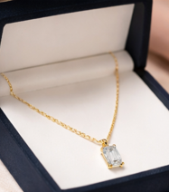 Collar de Compromiso con Colgante de Diamante Cultivado en Laboratorio, Corte Esmeralda, 0.533ct, Oro 18K, Certificado IGI, para Mujer, Gran Venta - Product Image 4