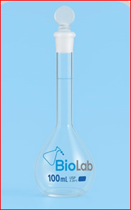 Fiole volumétrique en verre borosilicaté à col long avec bouchon pour laboratoire chimique 100 ml - Product Image 3