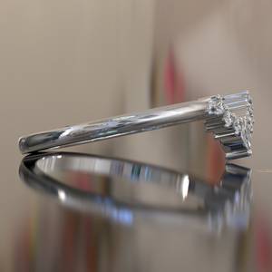 Women Wedding Band | <b>Stacking</b> <b>Ring</b> | Classic Moissanite Band | Women Matching Band | <b>Ring</b> Enhancer - Product Image 6
