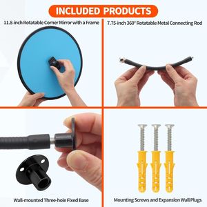 Specchio Convesso in Acrilico da 11,8 Pollici, Spessore 2mm, Angolo Ampio Regolabile per Sicurezza Interna, Garage, Parcheggio, Magazzino, Ufficio - Product Image 5