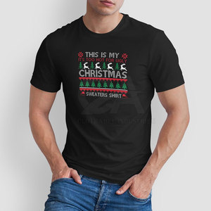 Camiseta navideña estampada para el día a día con material transpirable y costuras impecables para las fiestas - Product Image 4
