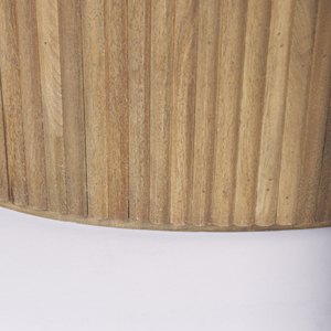 Table basse ovale en bois cannelé - Product Image 5