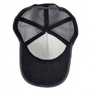 Casquette de sport rétro transfrontalière 5 panneaux pour hommes adultes, semi-mesh respirante, anti-UV, effet vieilli, polyester/coton, broderie 3D - Product Image 4