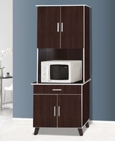 Armoire de chambre moderne avec support pour micro-ondes KC201, design contemporain, en aggloméré et MDF, fabriquée en Malaisie