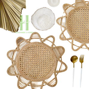 Best Selling Natural Rattan <b>Placemats</b> for <b>Dining</b> <b>Table</b> Customized Decor Tableware Variety of Sizes Handmade From Vietnam - Product Image 2