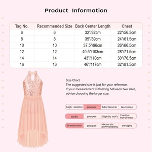6-16 enfants formation Dancewear filles moderne lyrique contemporain enfants paillettes scène danse Performance porter des robes de danse - Product Image 6