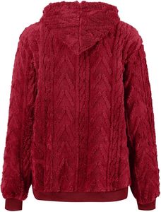 Sudadera de Mujer Nueva de Invierno, Informal, de Otoño, de Color Sólido, con Capucha, Gruesa, de Jacquard, Tejida, 100% Poliéster, de Manga Larga - Product Image 4