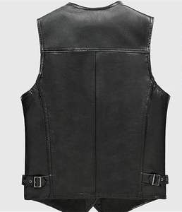 Gilet en cuir à quatre poches, gilet de voyage de haute qualité, gilet de photographe en toile avec logo personnalisé - Product Image 2