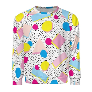 <b>Women's</b> Crew Neck Sweatshirt Sublimation Print Tree Silhouette Psychedelic Green Yellow <b>Pattern</b> Full Sleeve Regular Fit Autumn - Product Image 2