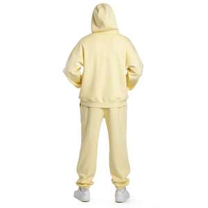 Ensemble de survêtement 2 pièces tendance pour l'hiver : sweat à capuche épais et pantalon de jogging assorti en coton pour homme - Product Image 4