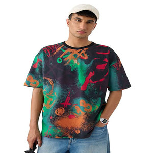 Alta calidad 250 Gsm camiseta personalizada 3D Puff estampado Vintage ácido-lavado de gran tamaño fuera del hombro venta al por mayor 250 Gsm camiseta hombres - Product Image 4