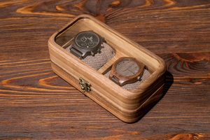 Solid Walnut Watch Box 10 Slot Watch Organizer Jewelry Storage Glass or Wooden Lid Monolithic Wood <b>Display</b> <b>Case</b> for Men - Product Image 5