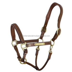 Vente en gros d'usine : Collier de tête en cuir pour cheval avec quincaillerie en laiton, équipement et accessoires d'équitation personnalisés - Product Image 2