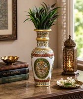 Pot de fleurs en marbre artisanal, vase décoratif de table, vase floral fait main, décoration d'intérieur, jardinière