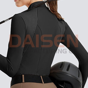 Women Equestrian <b>Base</b> <b>Layer</b> <b>Long</b> <b>Sleeve</b> Breathable Stretch Horse Riding Shirt OEM Factory Supply Performance - Product Image 6