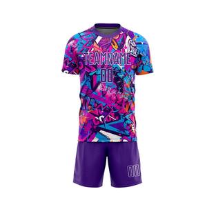 Custom Breathable Quick Dry 100% Polyester Crew Neck Short Sleeve Solid Soccer Uniform Sets Service Soccer - Product Image 2