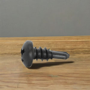 Vis à tête fraisée Phillips PDC Modèle 11 avec pointe de perçage et rondelle, en acier au carbone revêtu noir, filetage standard classe 4.8/6.8 - Product Image 1