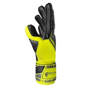 German Latex Custom Design Black and Yellow Negative Cut Stretchable Soccer Goalkeeper Gloves With 4mm German Latex T Tab - Product Image 6