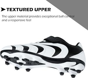 Custom Unisex Football Soccer Cleats Black White Synthetic Upper Rubber Outsole Breathable Sport Shoes for Outdoor Game Sneakers - Product Image 4