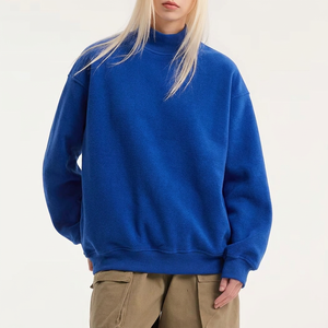 Sudadera de cuello alto personalizada para mujer, de felpa de algodón cepillado suave, con estampado gráfico, corte holgado y puños acanalados - Product Image 3