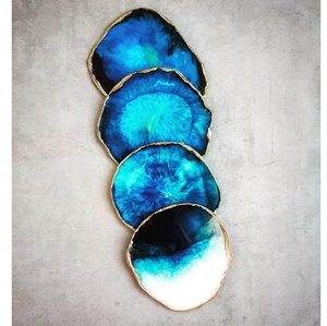 Sous-verres en résine époxy artistique avec un design coloré pour une utilisation sur table - Product Image 3