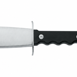 Couteaux de chasse à lame fixe avec manche noir, lame à pointe de lance argentée, garde-mâchoire en métal et rainures pour les doigts, pour les activités de plein air - Product Image 3