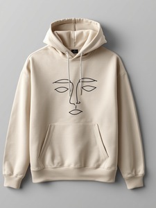 Service OEM personnalisé – Sweat à capuche unisexe minimaliste en coton 100 % avec sublimation, motif abstrait lignes artistiques, coupe oversize streetwear - Product Image 6