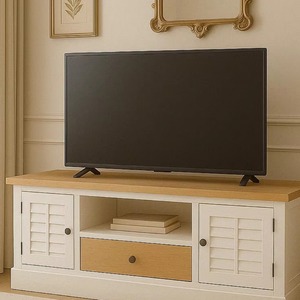 Meuble TV en chêne peint, démontage des meubles plats, fabricant vietnamien, finition à base d'eau non toxique - Product Image 3
