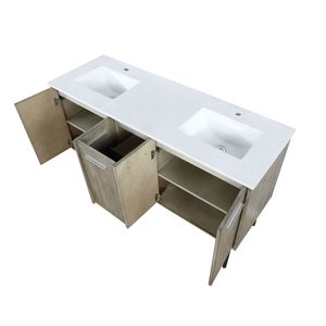 <b>Rustic</b> Acacia 60 In. W X 20 In. D Double Bath <b>Vanity</b> with Cultured Marble Top <b>Bathroom</b> <b>Vanities</b> - Product Image 5
