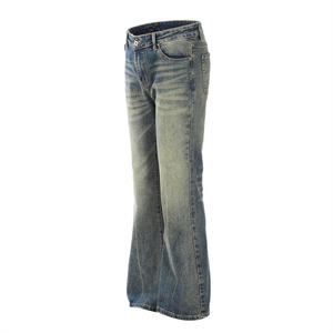 Vaqueros Casuales de Mezclilla para Hombre, Estilo Punk, Transpirables, Lavado a la Piedra, Corte Recto, Cintura Media, Ligeros, Ajuste Regular - Product Image 6