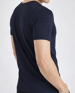 T-shirt en coton uni pour homme avec logo personnalisé OEM, coupe classique, doux, respirant, écologique, col rond, vêtements décontractés de qualité supérieure, streetwear - Product Image 4