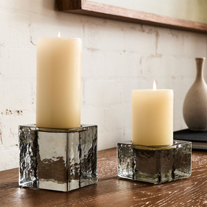 Premium Decorative Cast Glass Pillar Holders for Modern Interior Styling and Candle Arrangement - Product Image 4