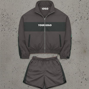 <b>Men's</b> Shorts and Shirt Set,<b>Men's</b> 2 Two Piece Windbreaker <b>Jacket</b> and Short Set,Custom Nylon Tracksuit Track Suit With Logo - Product Image 5
