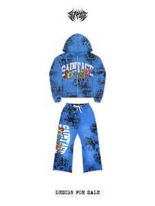 TIPPORE Unisex Tracksuit Hooded Full <b>Zip</b> Sweatshirt Pants Set Sublimation Print Streetwear Autumn Regular Fit Adult Size - Product Image 4