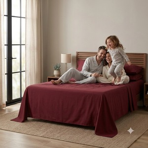 Luxury Organic Solid 100% Cotton 400TC Sateen Weave Fitted Sheet Queen Size Super Soft Breathable Fade/Wrinkle Resistant Hotel - Product Image 3