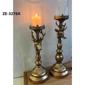 Portavelas de Metal con Forma de Cabeza de Ciervo, Decoración para Mesa, Diseño Duradero - Product Image 2