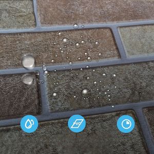 20/40 Uds. Pegatinas de pared estéreo 3D creativas autoadhesivas Peel and Stick vinilo resistente al calor patrón de ladrillo papel tapiz - Product Image 4