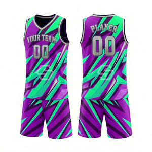 Maillot de basketball personnalisé par sublimation, unisexe, col en V, sans manches, respirant, anti-humidité, séchage rapide, en maille polyester, pour adulte - Product Image 3